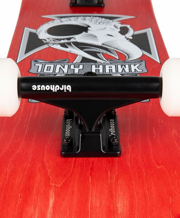 BIRDHOUSE HAWK SKULL 2 STAGE 3 COMPLETE SKATEBOARD 8.25" RED