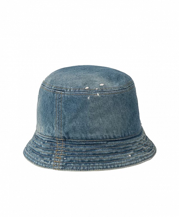CARHARTT WIP BELMAR BUCKET HAT BLUE DESTROY WASH SPLATTER