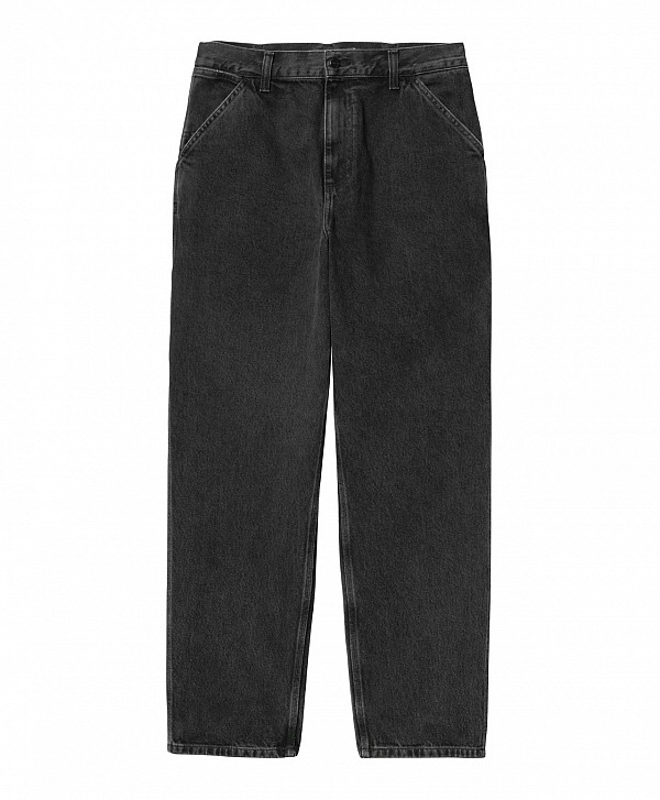CARHARTT WIP SINGLE KNEE PANT BLACK STONE WASHED