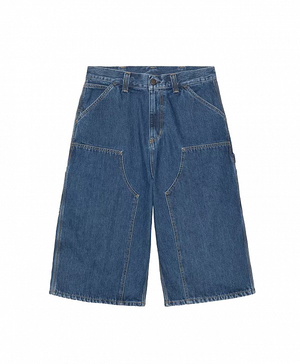 CARHARTT WIP OG DOUBLE KNEE LONG SHORT BLUE STONE WASHED