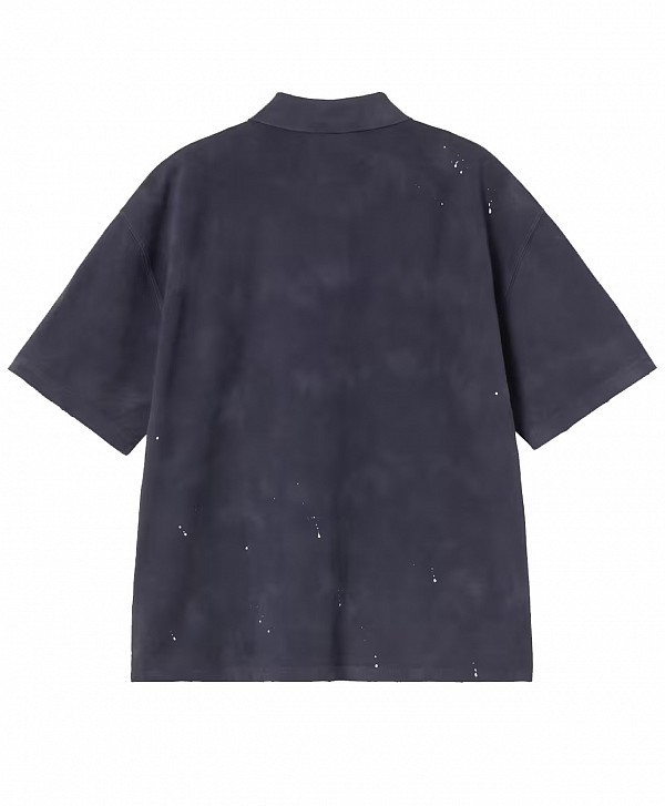 CARHARTT WIP PAINTER POLO BLACK DESTROY WASH SPLATTER