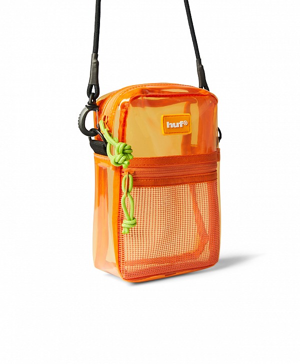 HUF MERCER TRANSPARENT SIDE BAG ORANGE