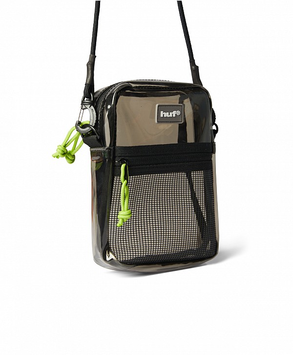 HUF MERCER TRANSPARENT SIDE BAG SMOKE BLACK