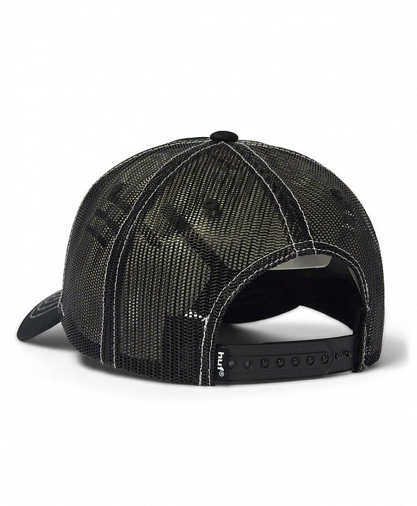 HUF URETHANE TRUCKER HAT BLACK