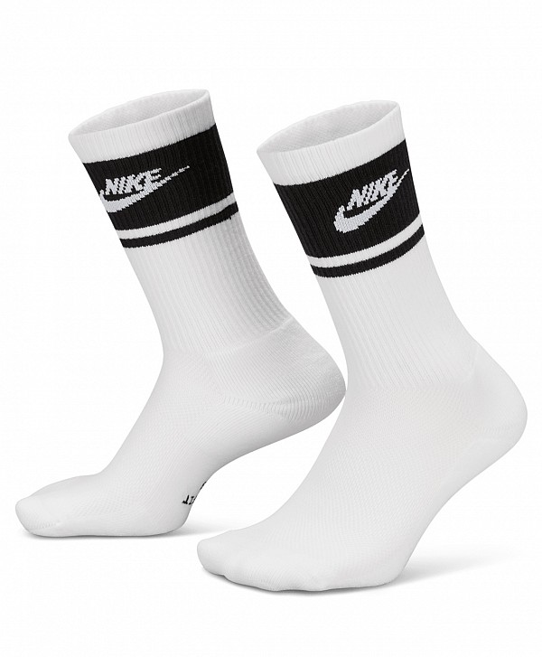 NIKE EVERYDAY ELEVATED CREW SOCKS 3-PACK WHITE/BLACK