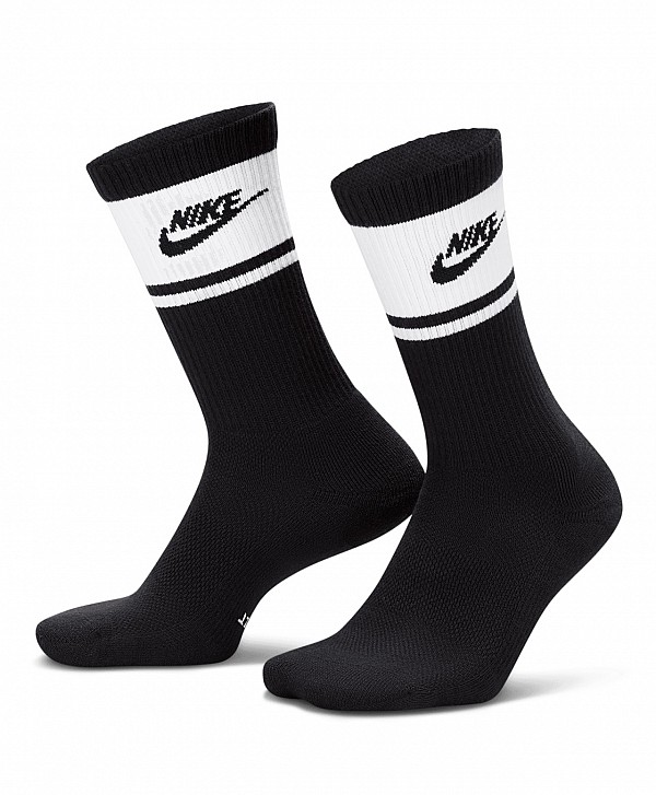 NIKE EVERYDAY ELEVATED CREW SOCKS 3-PACK BLACK/WHITE