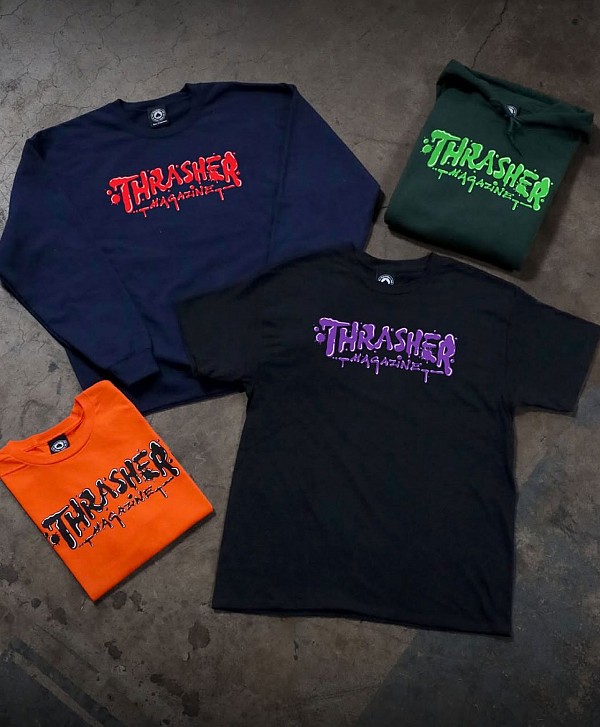 THRASHER WET PAINT TEE ORANGE