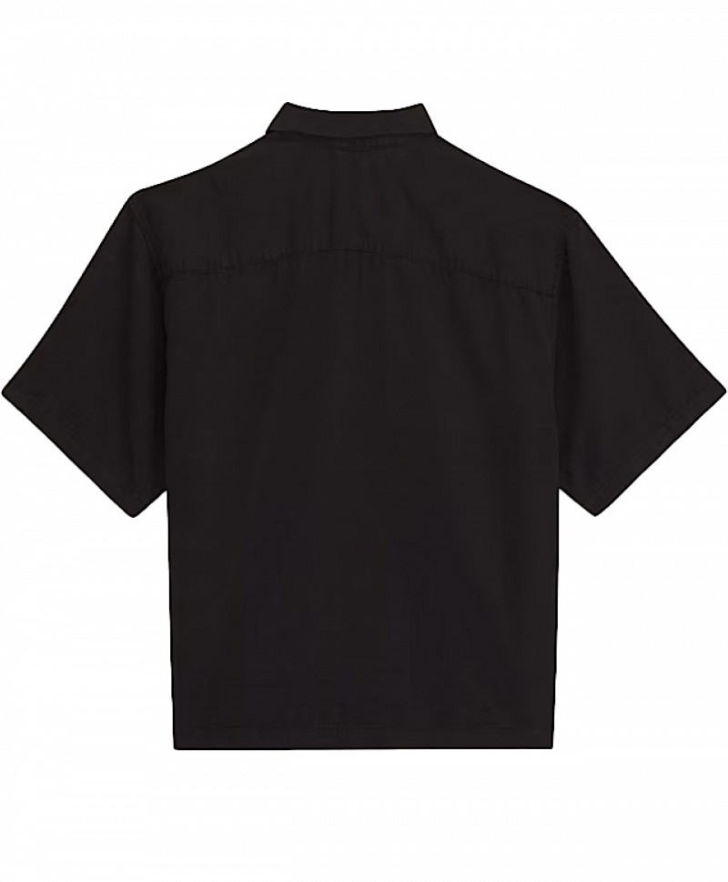 VANS VAN DOREN TENCEL CHECK CAMP SHIRT BLACK
