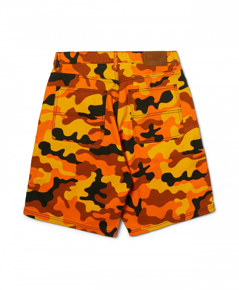 HUF KINDA LOOSE DOUBLE KNEE CAMO SHORT LAVA