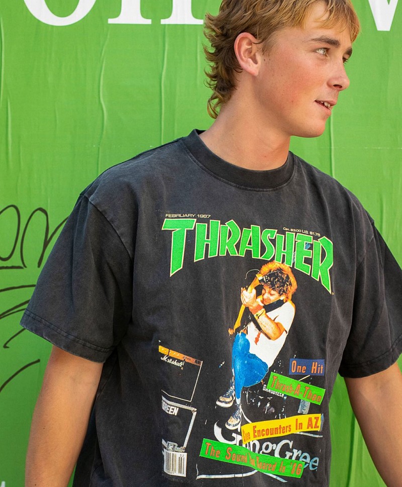 THRASHER FEBRUARY 1987 VINTAGE TEE BLACK