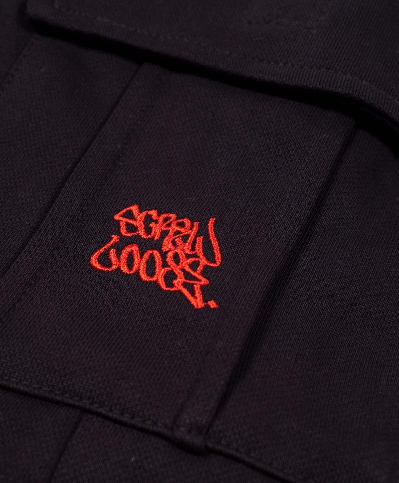 SCREW LOOSE CARGO SWEAT SHORTS BLACK