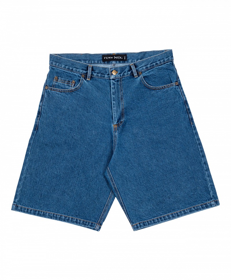 SCREW LOOSE BARREL SHORTS DENIM