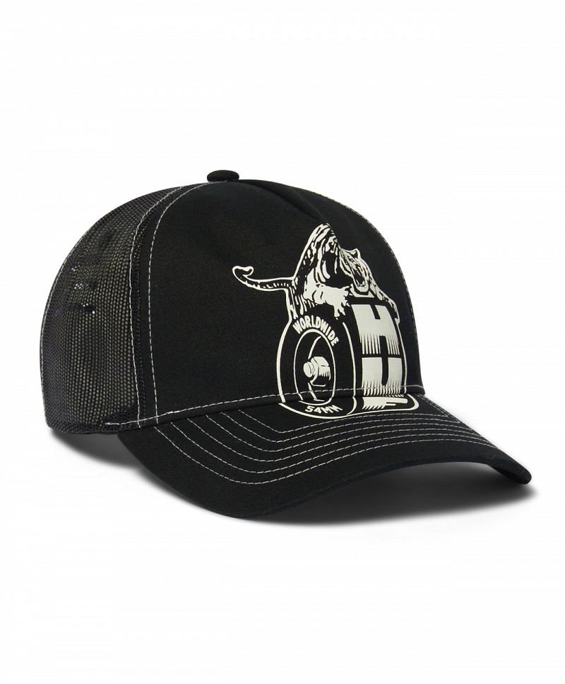 HUF URETHANE TRUCKER HAT BLACK