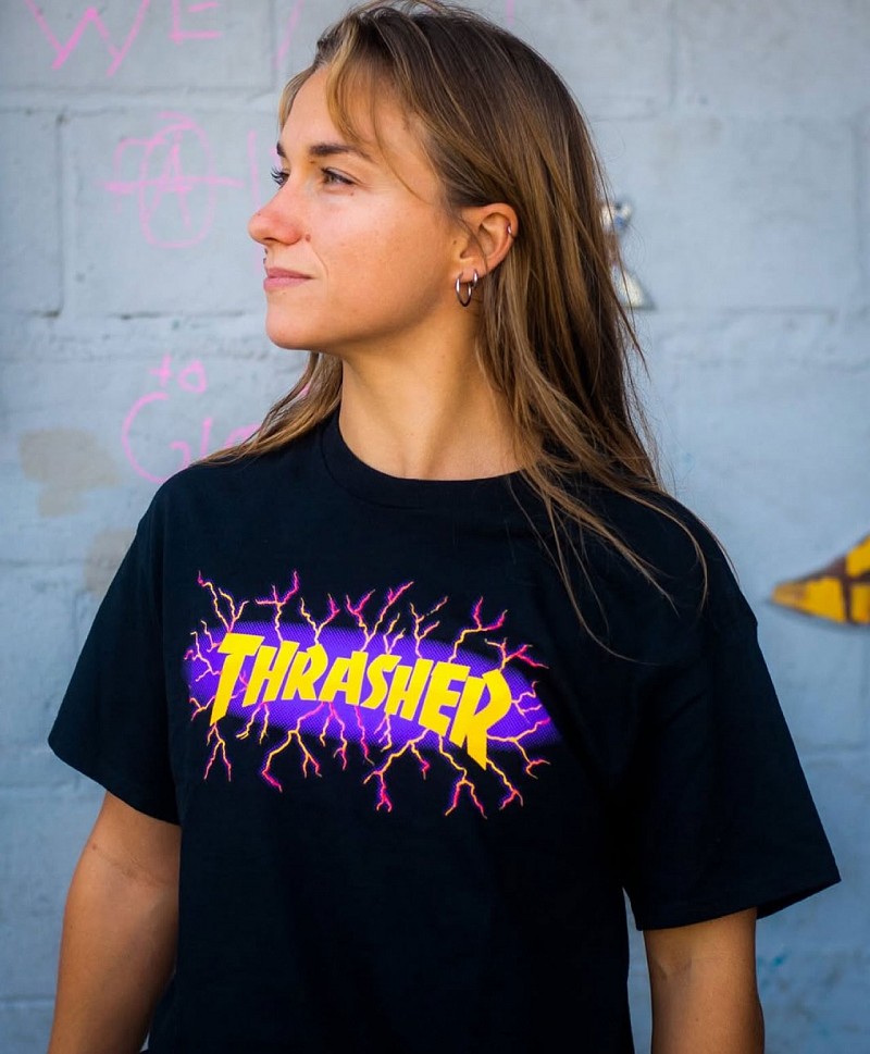 THRASHER LIGHTNING TEE BLACK