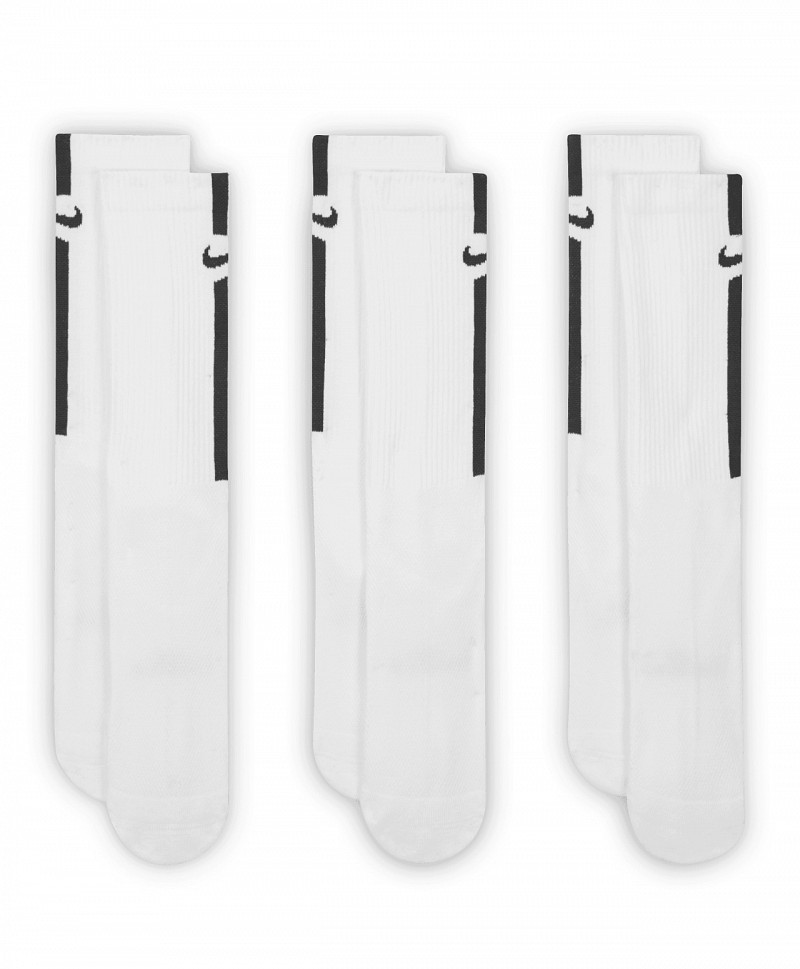 NIKE EVERYDAY ELEVATED CREW SOCKS 3-PACK WHITE/BLACK/RED