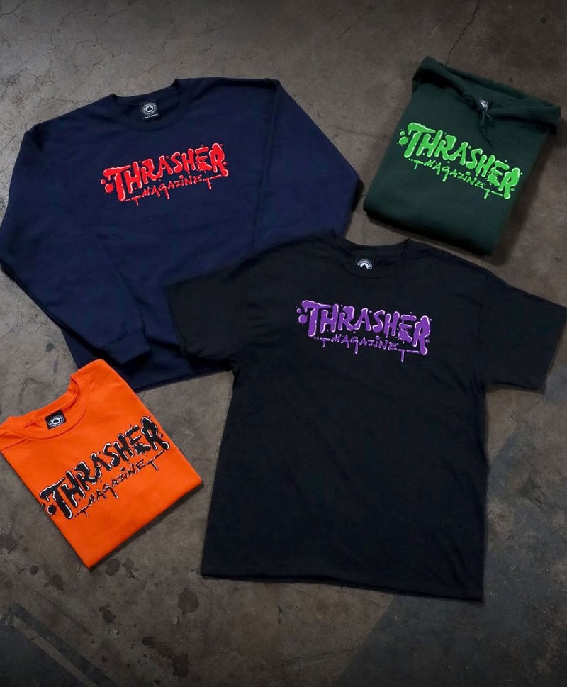 THRASHER WET PAINT TEE BLACK