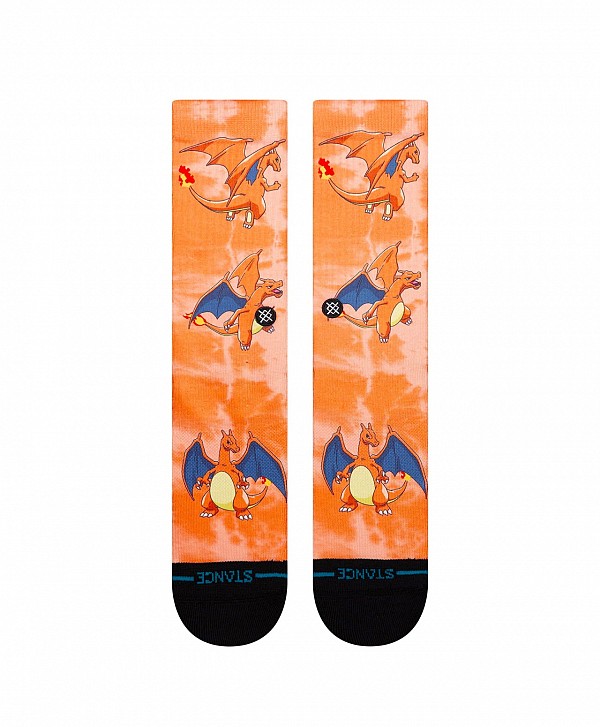 STANCE X POKEMON CHARIZARD CREW SOCKS ORANGE