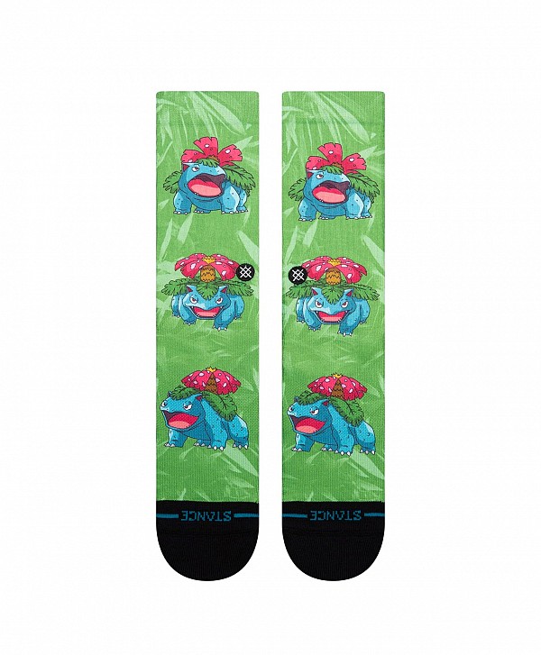 STANCE X POKEMON VENUSAUR CREW SOCKS GREEN