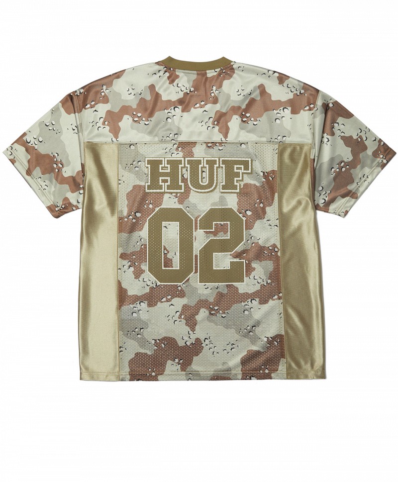 HUF CAMO FOOTBALL JERSEY BROWN