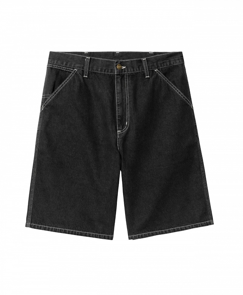 CARHARTT WIP SIMPLE SHORT BLACK HEAVY STONE WASH