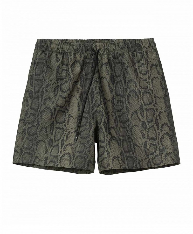 CARHARTT WIP SLATER SWIM TRUNKS SNAKE CAMO/LEAF