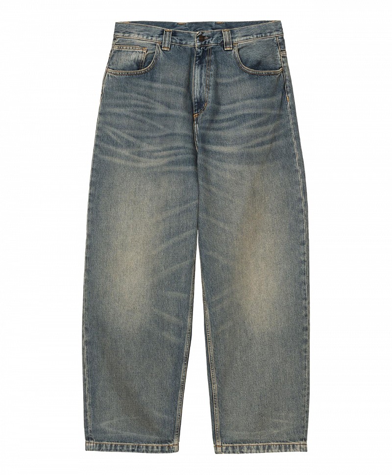 CARHARTT WIP BRANDON PANT BLUE WORN USED WASH