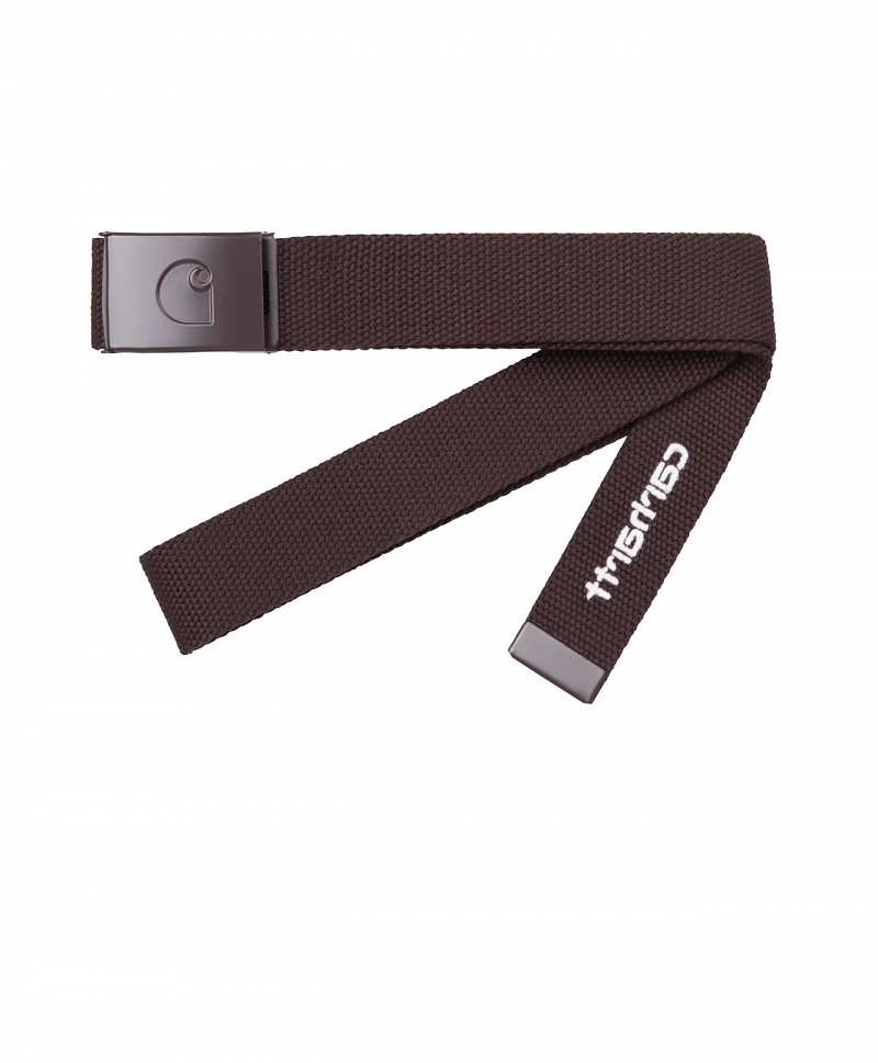 CARHARTT WIP C-LOGO BELT TONAL PALISANDER/WHITE