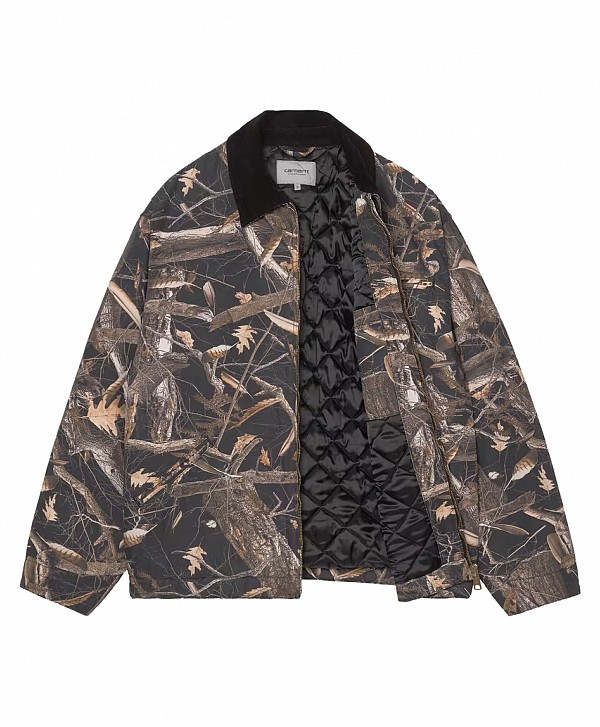 CARHARTT WIP OG DETROIT JACKET CAMO FEATHER TREE/BLACK HEAVY STONE WASH