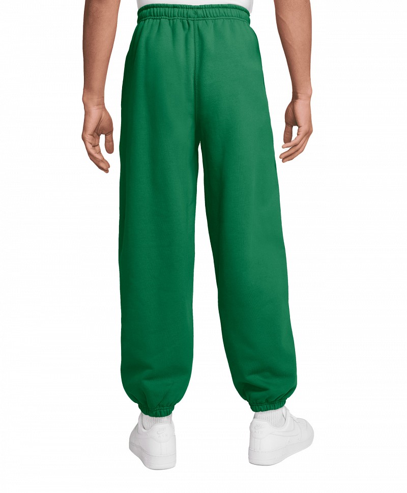 NIKE LIFE SOLO SWOOSH CUFFED FLEECE PANTS COURT GREEN/WHITE