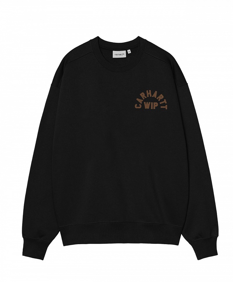 CARHARTT WIP ARCH SCRIPT CREW BLACK/HAMILTON BROWN