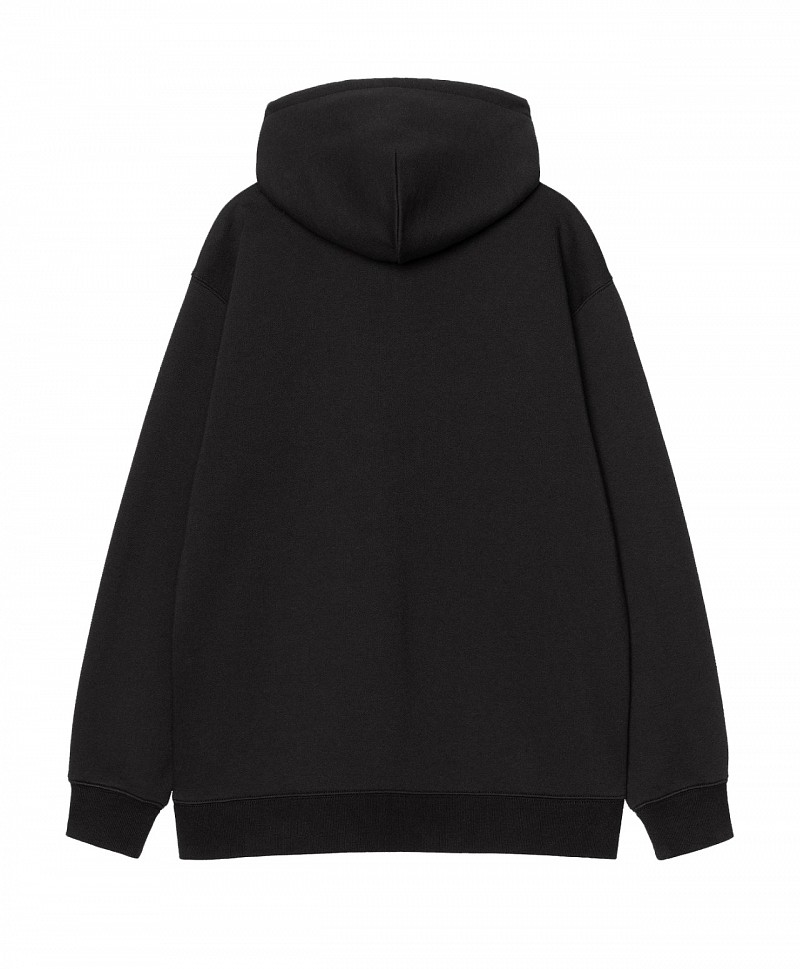 CARHARTT WIP WOMENS LOGO HOOD BLACK/HORTENSIA