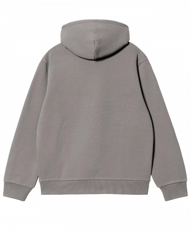CARHARTT WIP LOGO HOOD SHADY GREY/DARK NAVY
