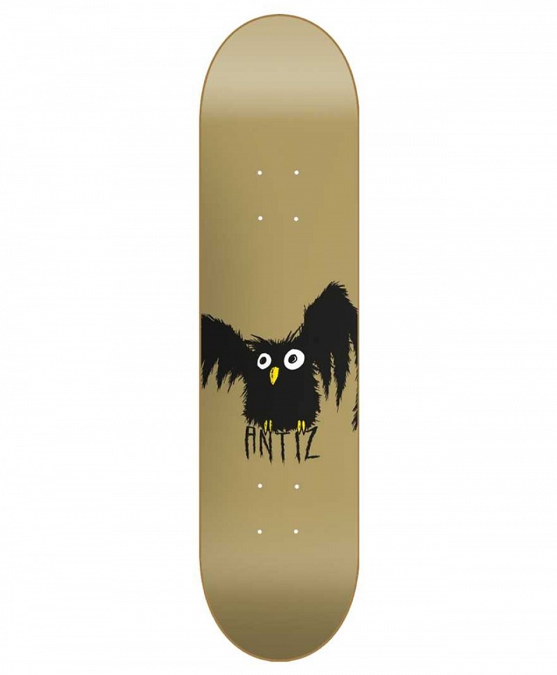 ANTIZ OWL SKATE DECK 7.75 GOLD