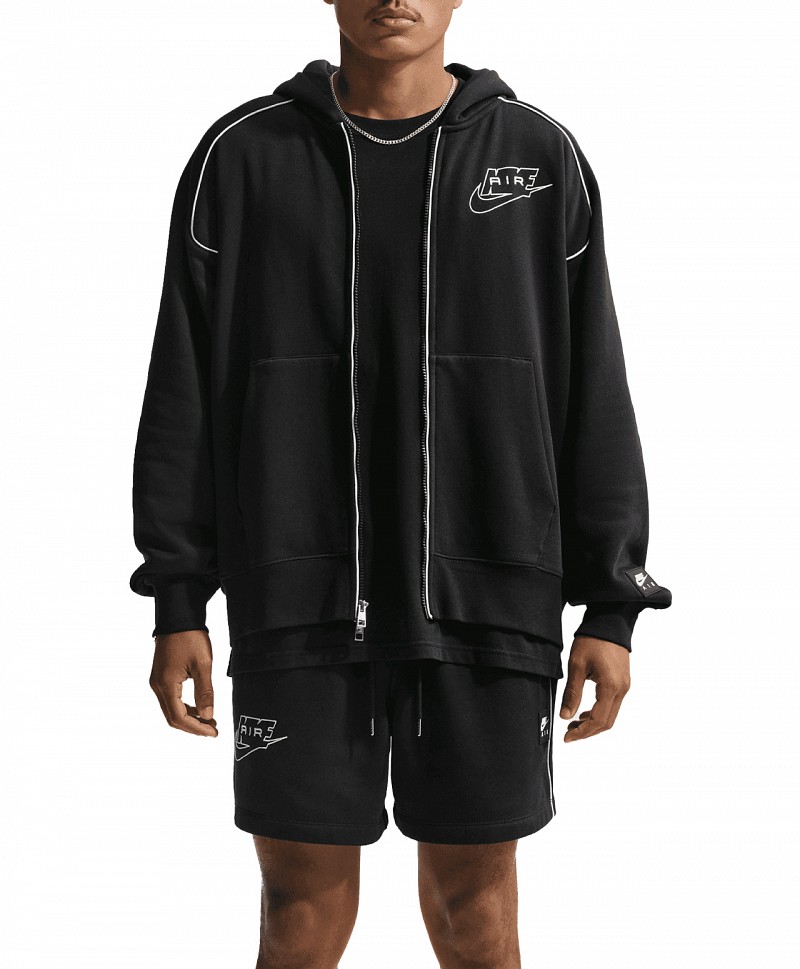 NIKE SPORTSWEAR AIR ZIP HOOD BLACK/WHITE