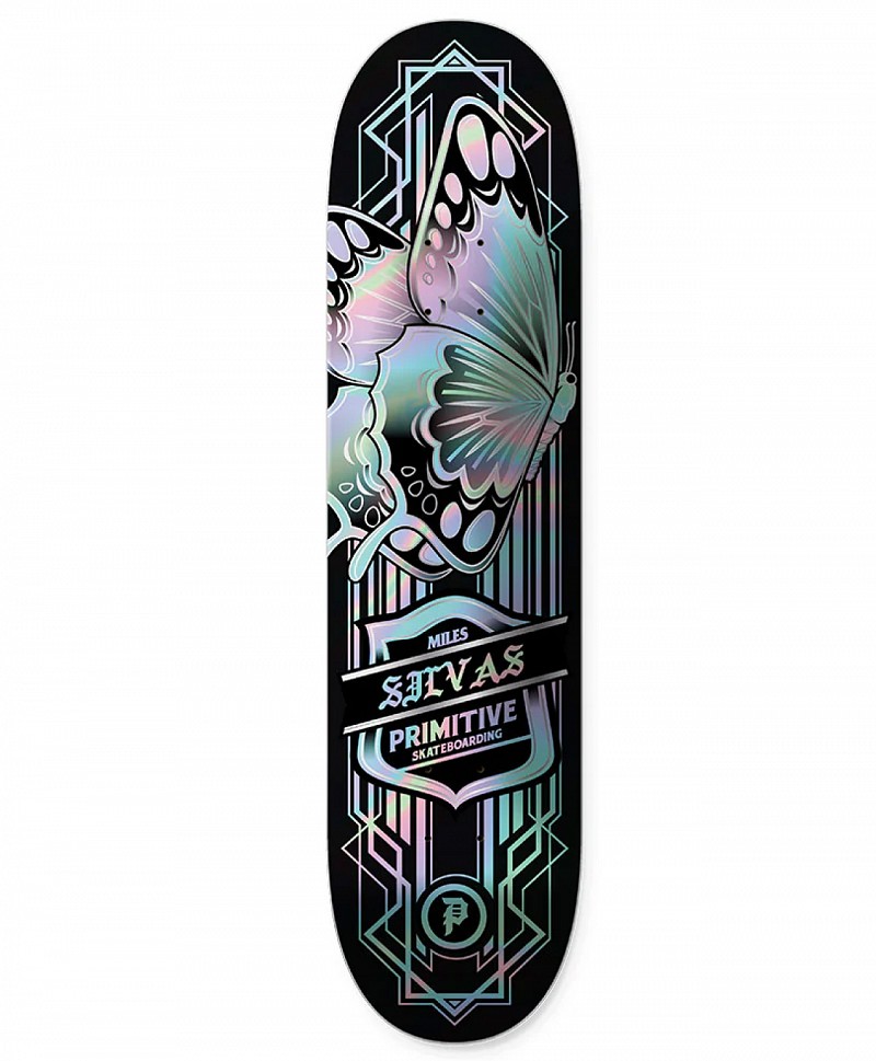 PRIMITIVE SILVAS BUTTERFLY SPECTRA SKATE DECK 8.5 BLACK