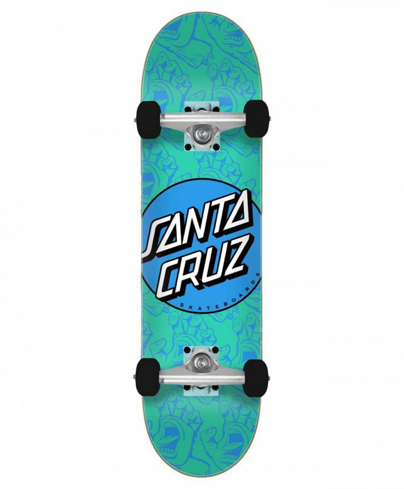 SANTA CRUZ OTHER DOT HANDS MINI COMPLETE SKATEBOARD 7.75 BLUE/MULTI