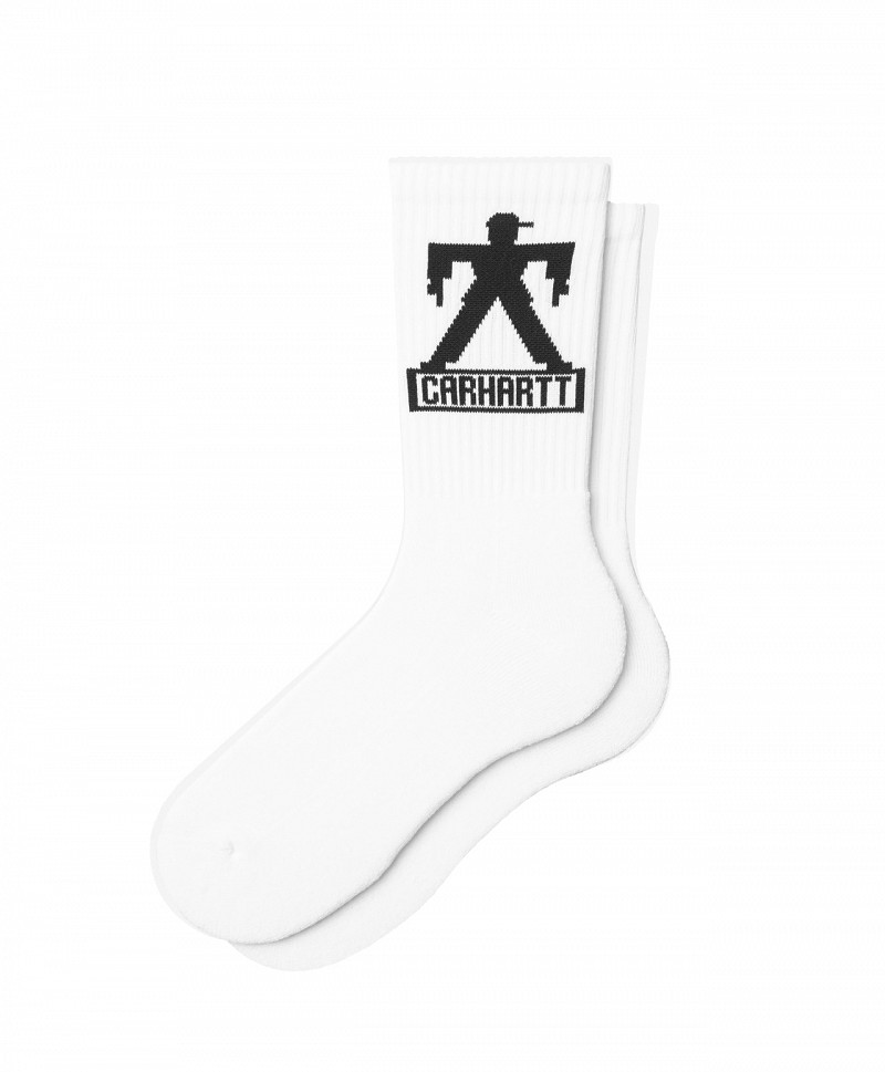 CARHARTT WIP BRICKY MAN SOCKS WHITE/BLACK