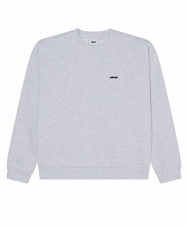 OBEY SHIELDS EXTRA HEAVY CREW ASH GREY