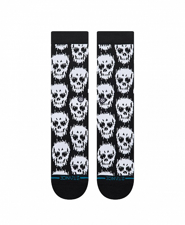 STANCE STATIC SKULL CREW SOCKS BLACK