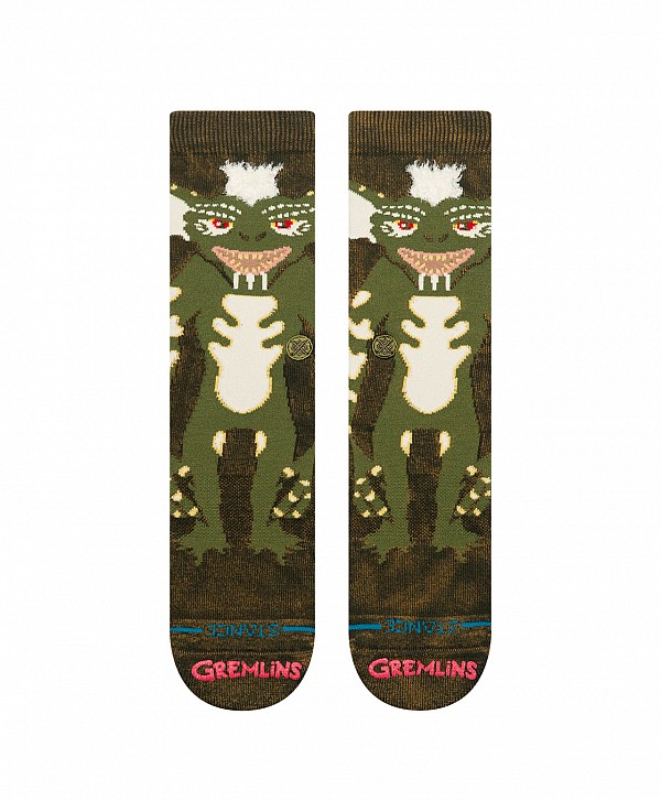 STANCE X GREMLINS STRIPE GREMLINS CREW SOCKS DARK GREEN