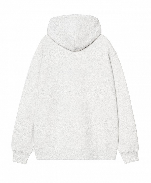 CARHARTT WIP WOMEN'S LOGO HOOD ASH HEATHER/COZY PURPLE