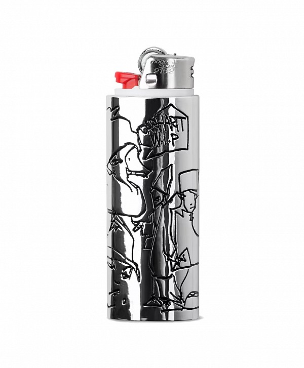 CARHARTT WIP BLINKERFLUID BIC METAL LIGHTER CASE SILVER