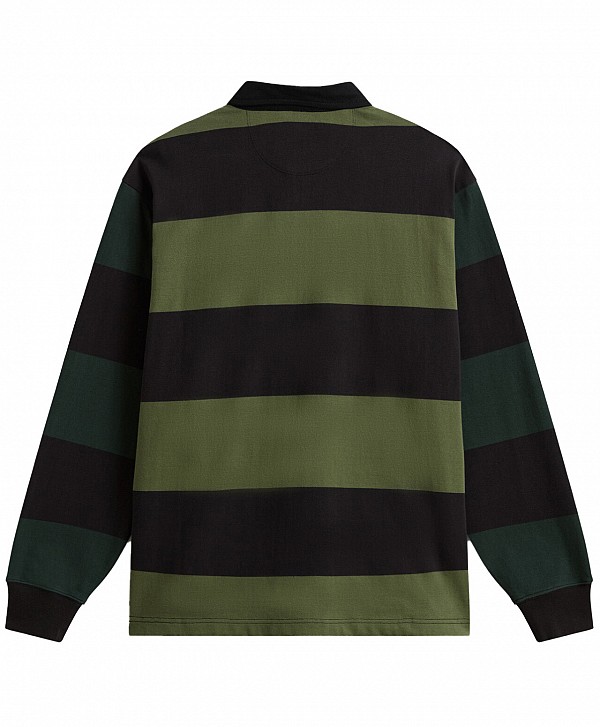 VANS WARD STRIPE RUGBY KNIT BLACK/GREEN BALSAM