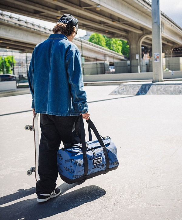 HERSCHEL X THRASHER HERITAGE SKATE DUFFLE BAG OCEANA/DARK NAVY DESTROY