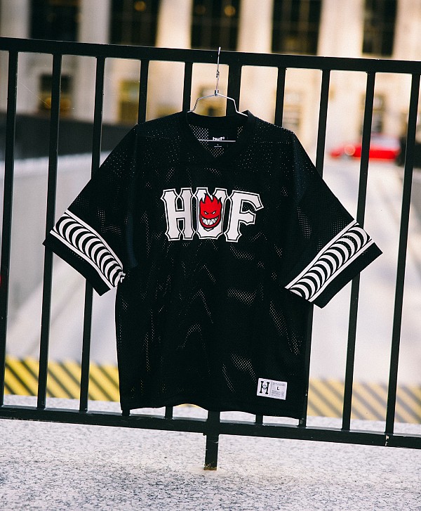 HUF X SPITFIRE END ZONE JERSEY BLACK