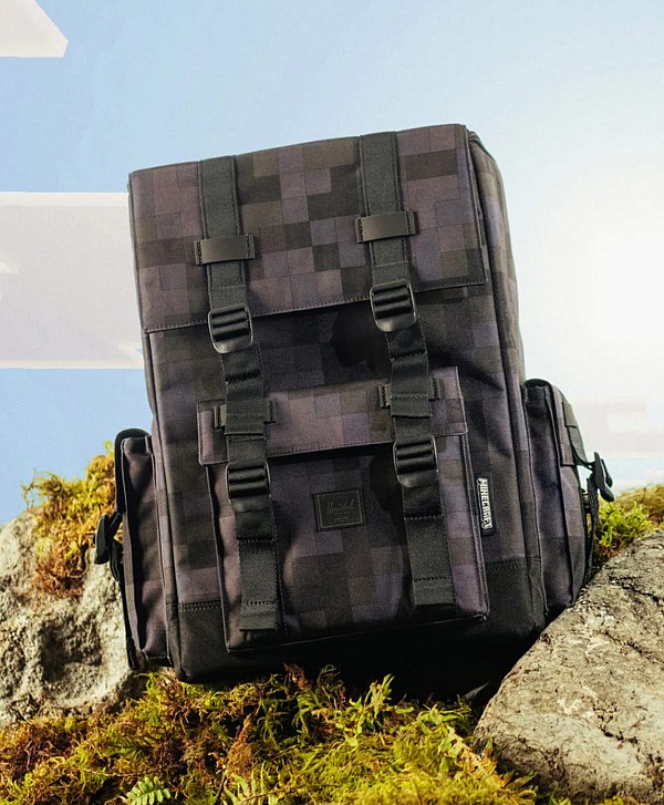 HERSCHEL X MINECRAFT LITTLE AMERICA CUBE BACKPACK BLACK BLOCK