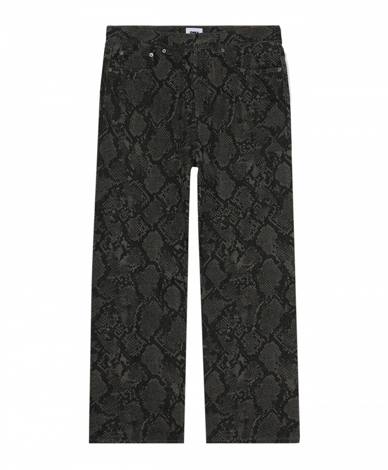 OBEY CLASSIC BAGGY DENIM PANTS SNAKE PRINT