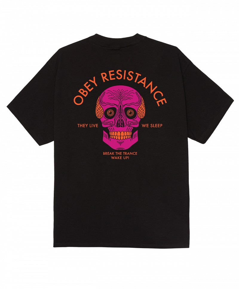 OBEY RESISTANCE SKULL TEE BLACK