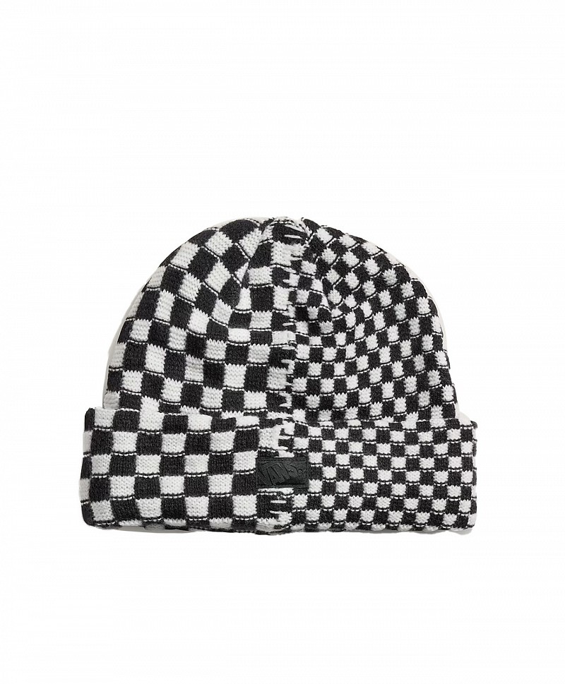 VANS TWO-CHECK BEANIE BLACK/WHITE