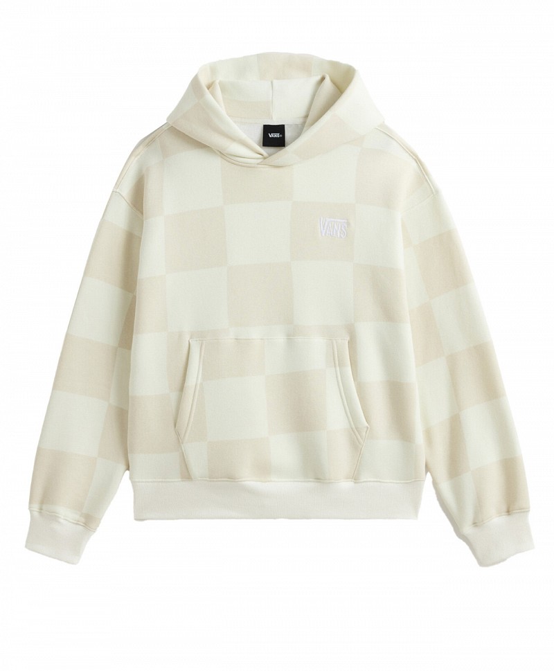 VANS TONAL CHECK STRETCH LOGO HOOD MARSHMALLOW